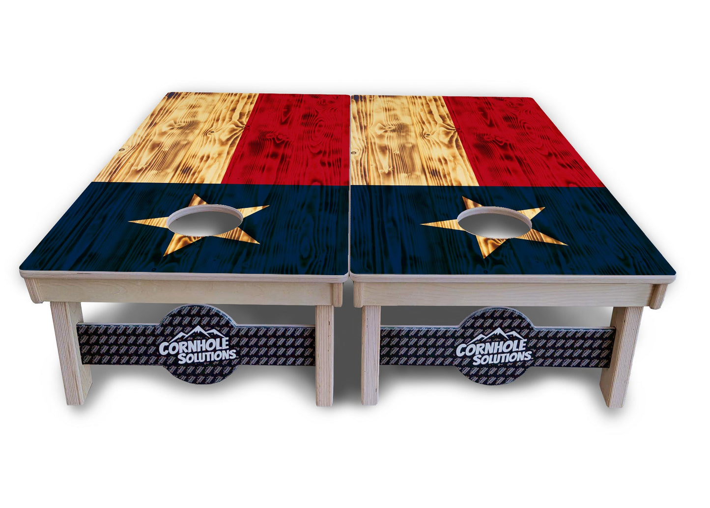 Burnt Texas Flag Cornhole Boards - Professional Tournament Series