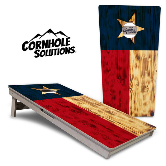 Burnt Texas Flag Cornhole  Boards - Professional Tournament Series