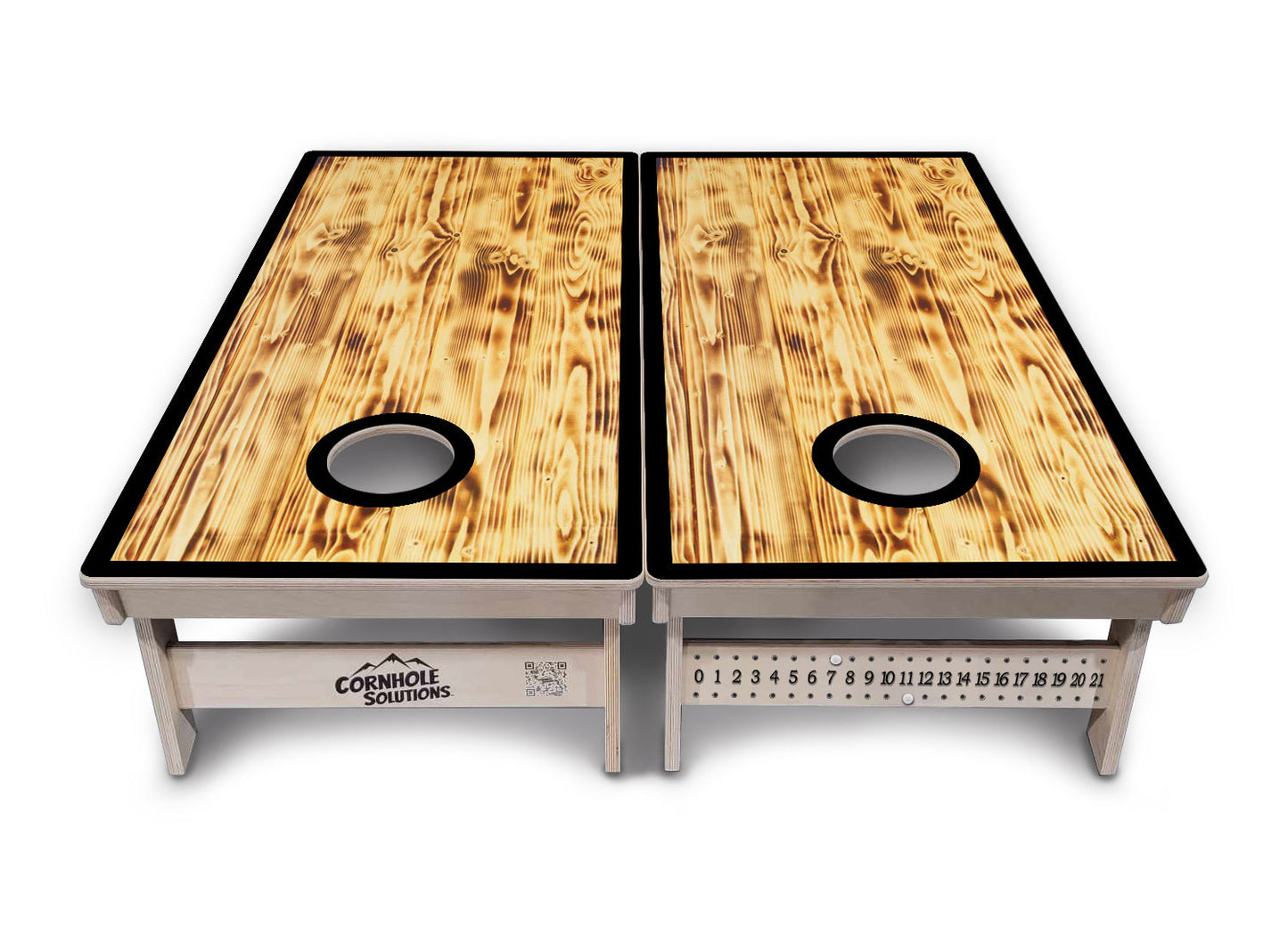 Burnt Wood Black Border Cornhole Boards - Professional Tournament Series