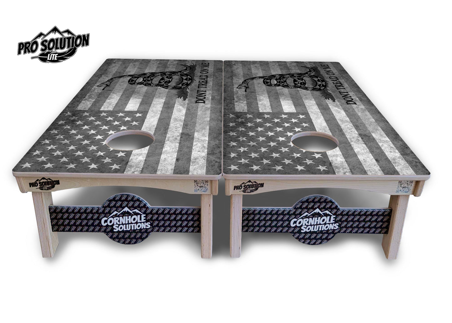 DTOM B&W Flag Cornhole Boards - Pro Solution Lite Series