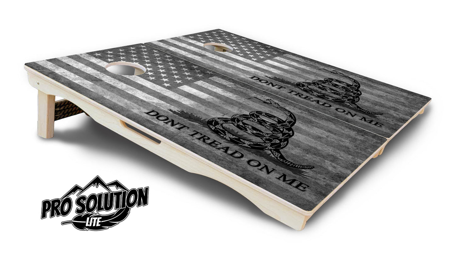 DTOM B&W Flag Cornhole Boards - Pro Solution Lite Series