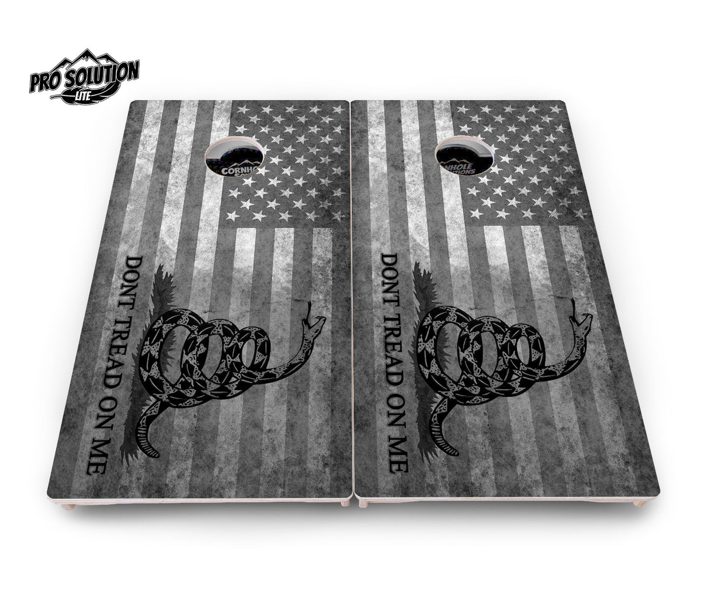 DTOM B&W Flag Cornhole Boards - Pro Solution Lite Series