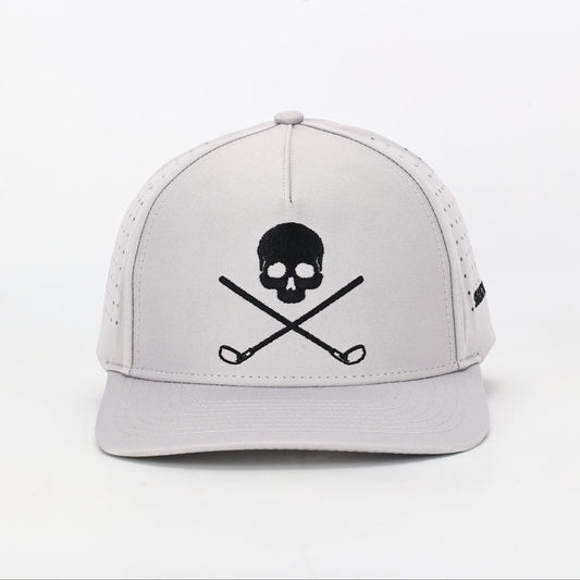 Skull and Crossbones Gray Golf Hat
