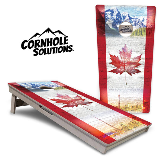 Canada Mountain Scene Cornhole Boards - Professional Tournament Series