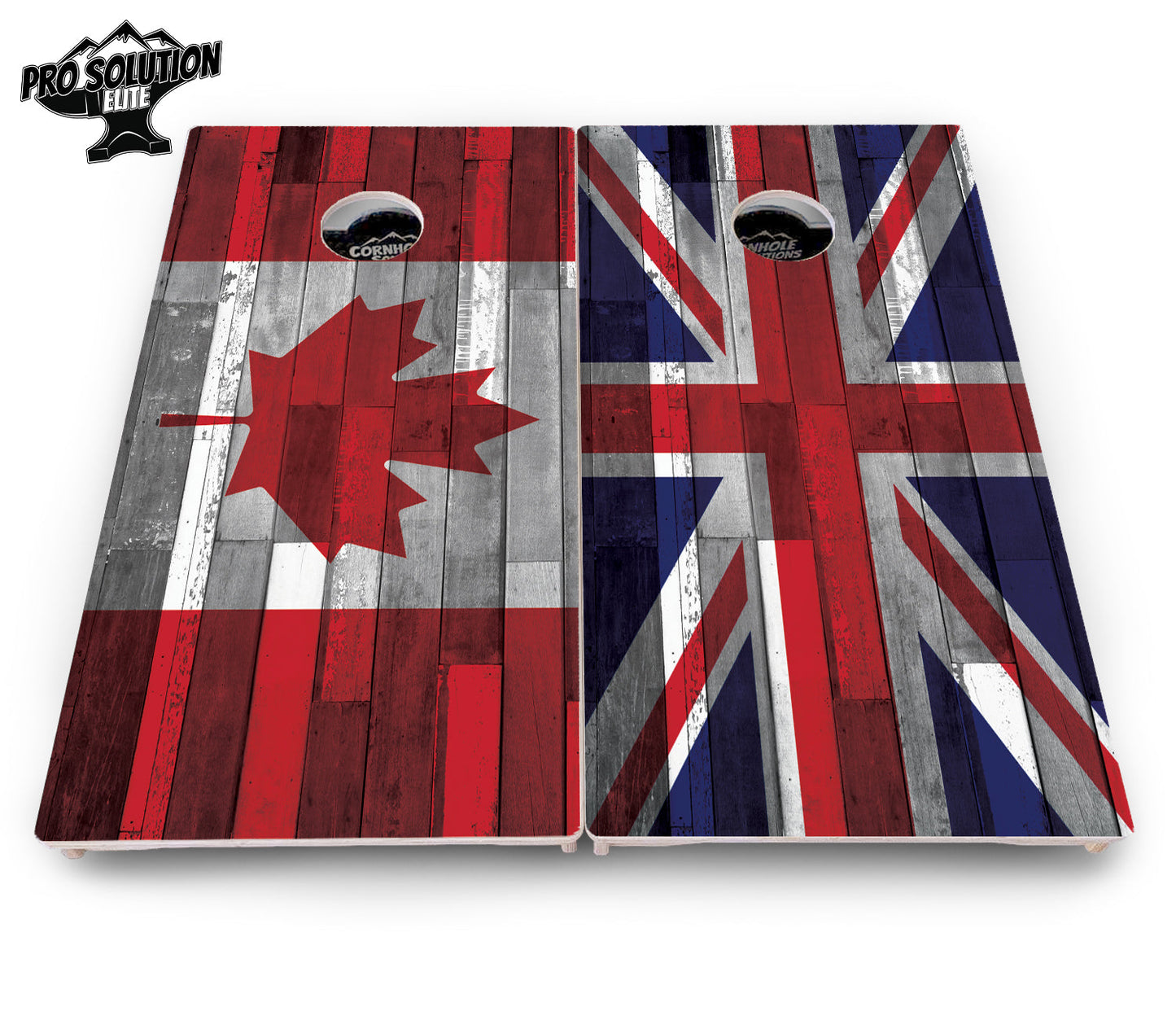 USA / Canada / Union Jack Plank Flag Cornhole Boards - Pro Solution Elite Series