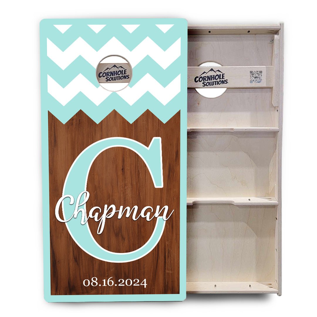 Mint Chevron Cornhole Boards – Tournament Series