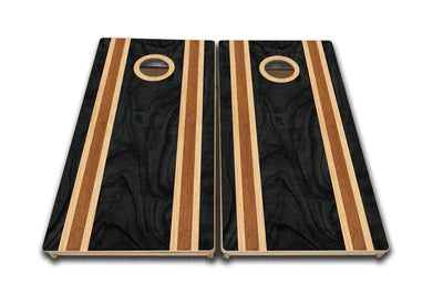 Tournament Quality Cornhole Boards - Dark Wood Stripes