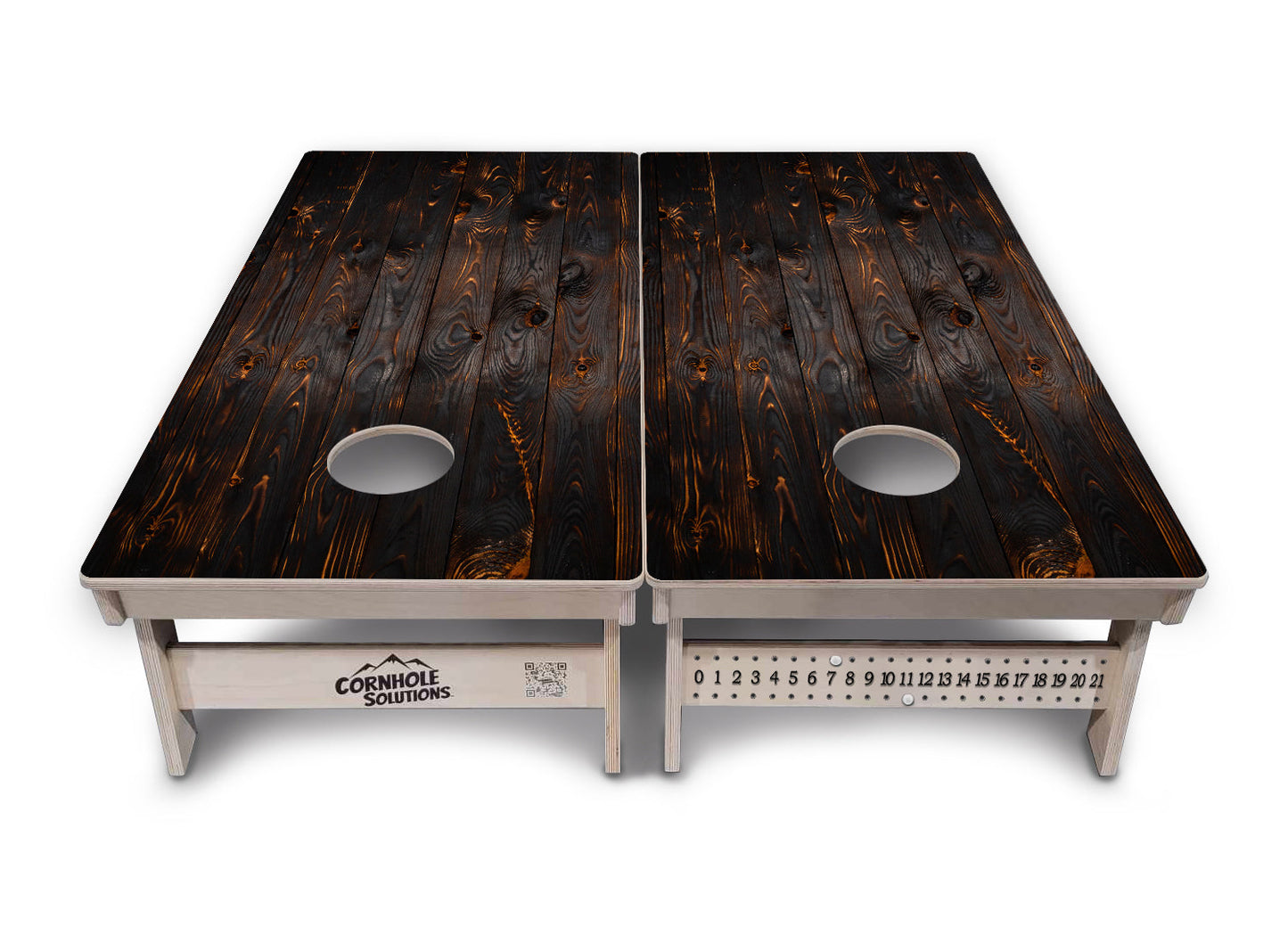 Dark Burnt Wood Cornhole Boards - Professional Tournament Series