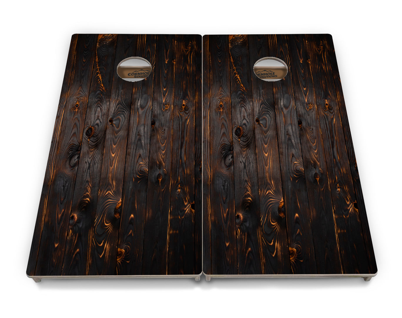 Dark Burnt Wood Cornhole Boards - Professional Tournament Series