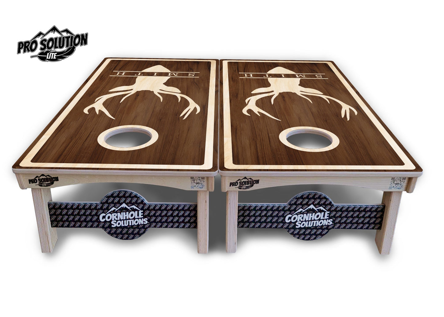 Deer Head Name Cornhole Boards - Pro Solution Lite Series