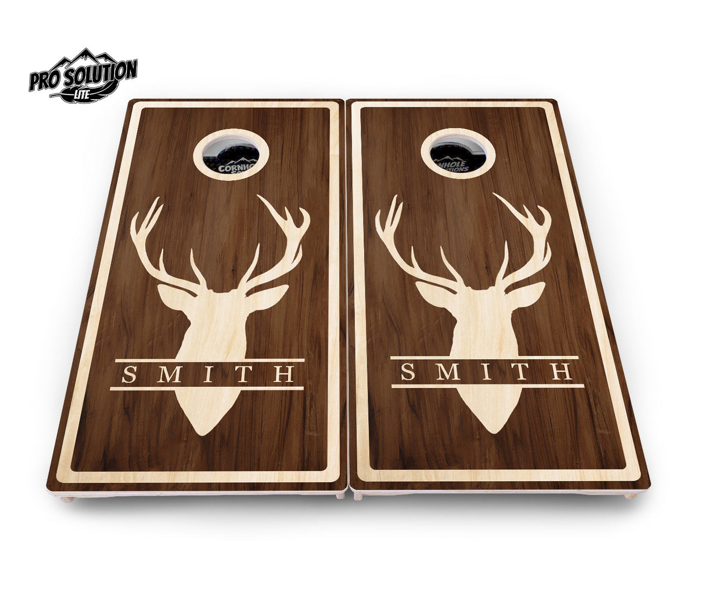 Deer Head Name Cornhole Boards - Pro Solution Lite Series