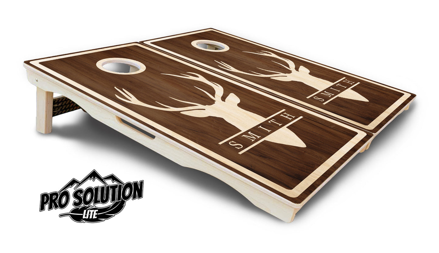 Deer Head Name Cornhole Boards - Pro Solution Lite Series