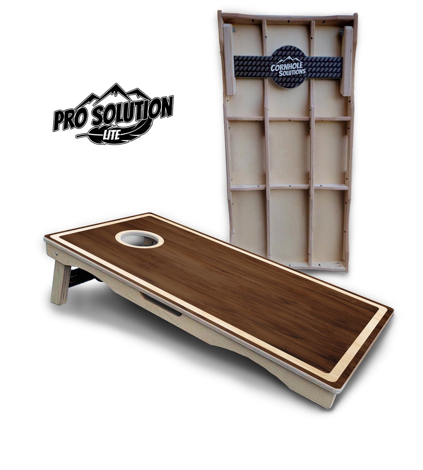 Dark Wood Cornhole Boards - Pro Solution Lite Series