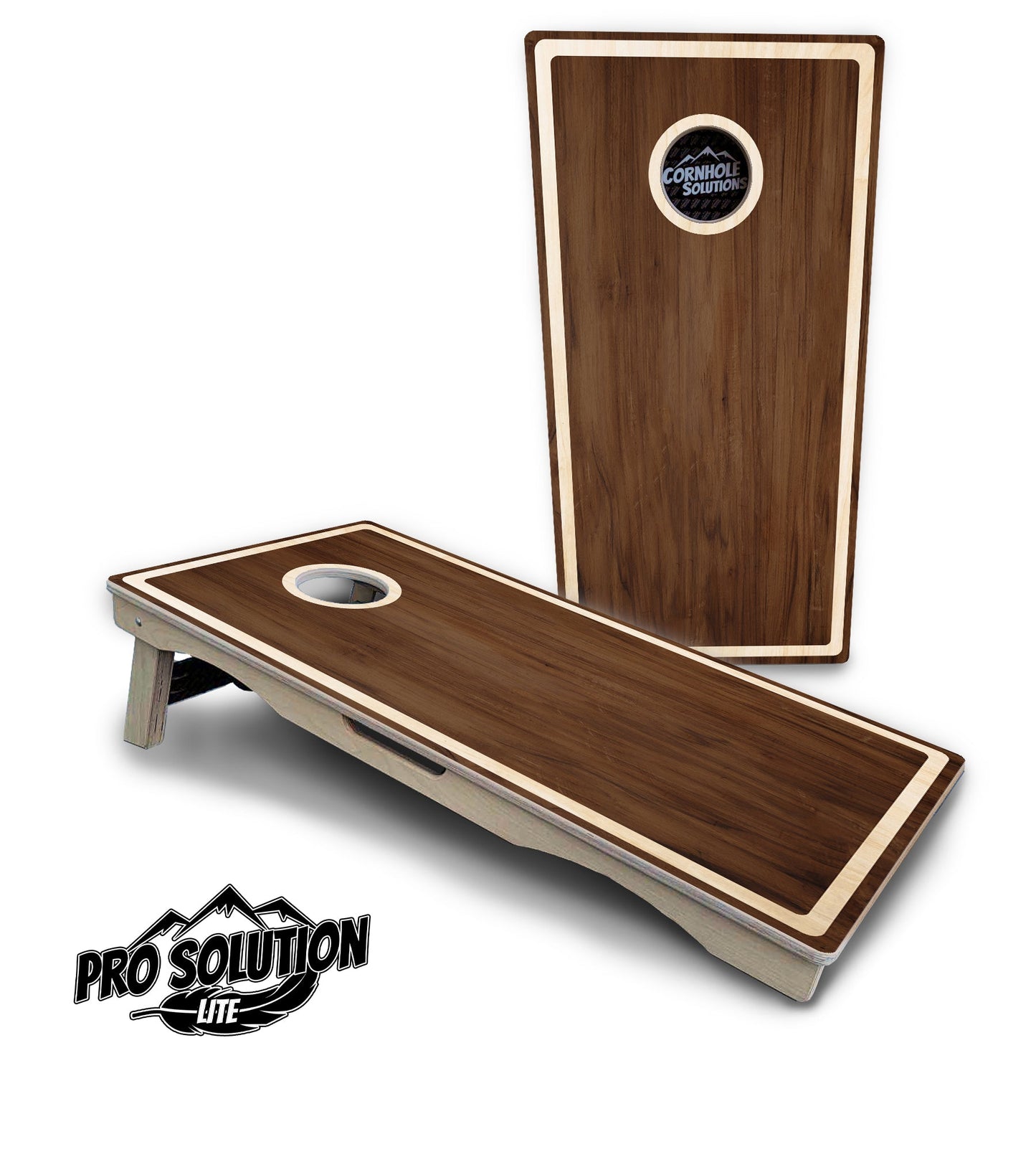 Dark Wood Cornhole Boards - Pro Solution Lite Series