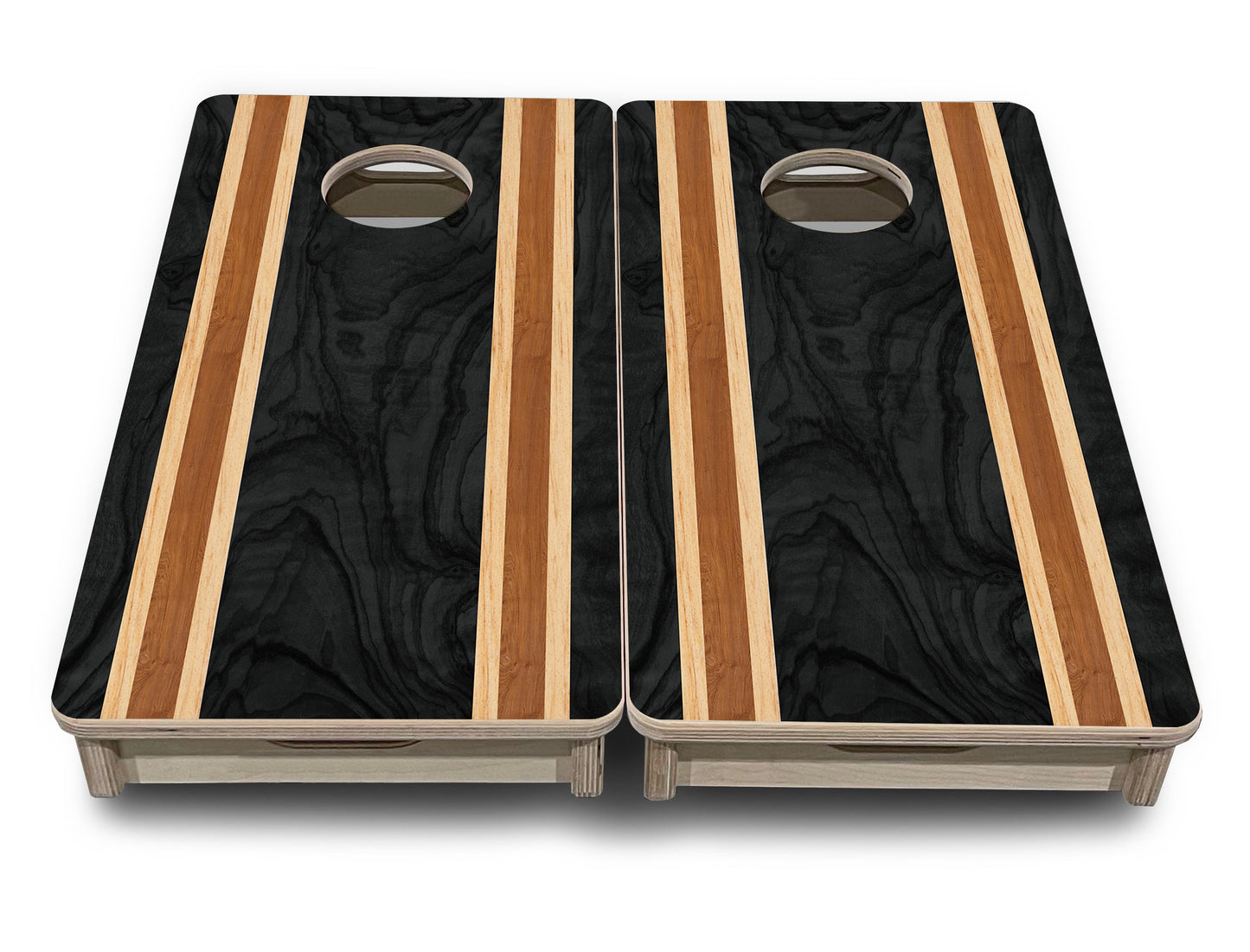 Dark Wood Stripe - Mini or Vacation Size Cornhole Boards