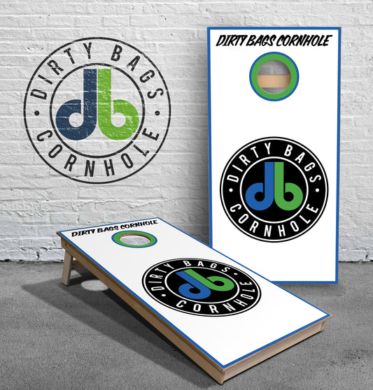Tournament Grade Cornhole Solutions DB Boards - White DB Badge Boards