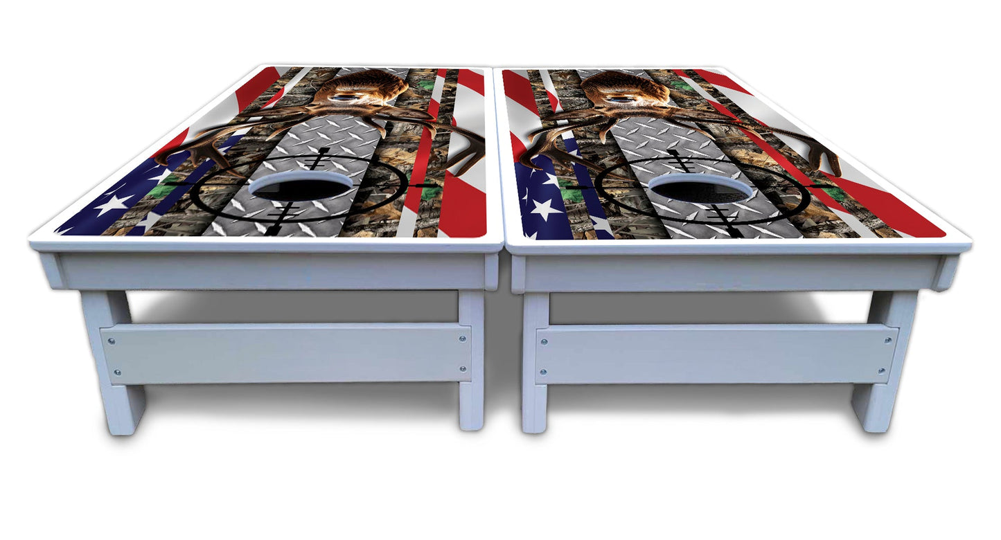 Scope Deer & Fish Cornhole Boards - All Weather Series