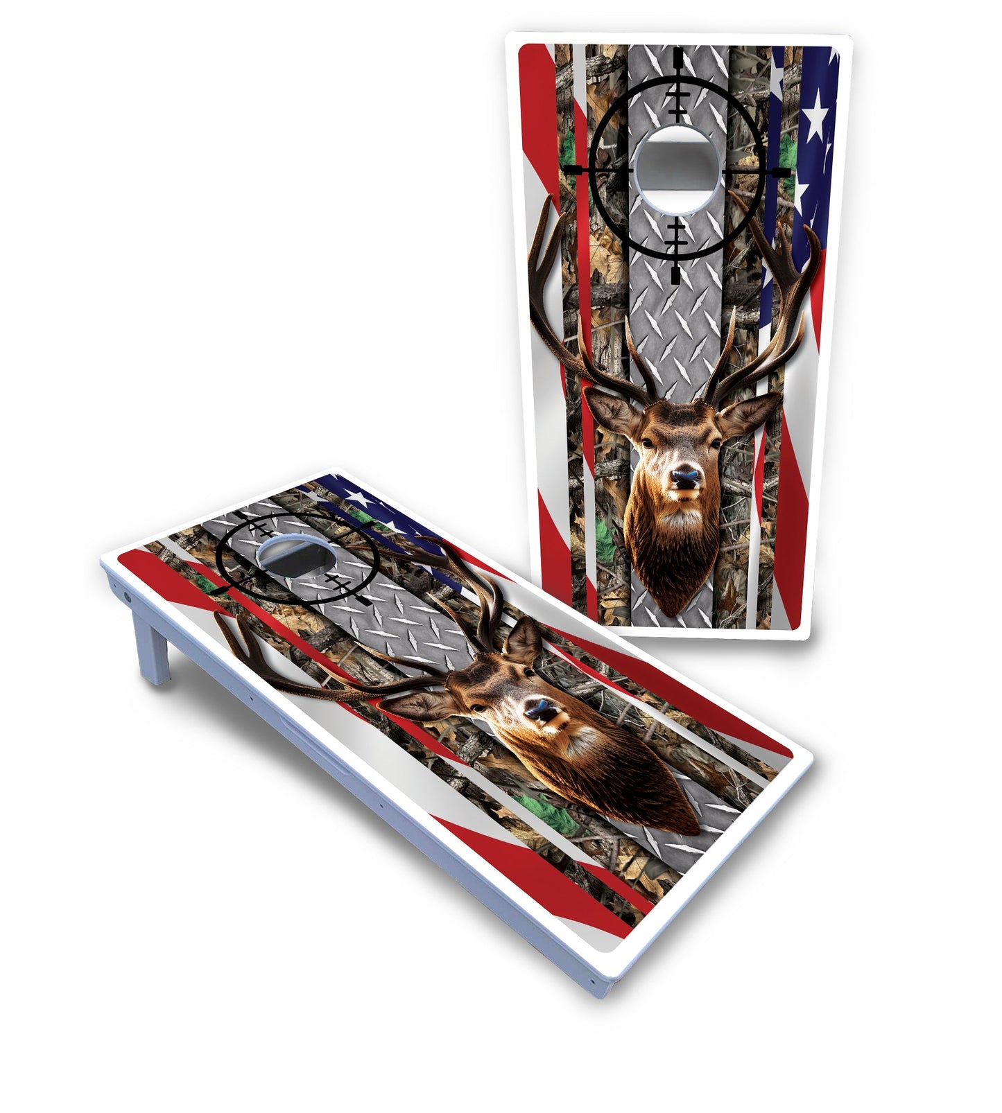 Scope Deer & Fish Cornhole Boards - All Weather Series