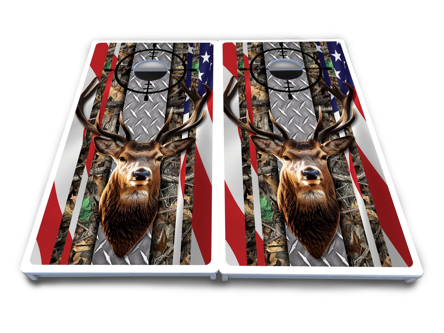 Scope Deer & Fish Cornhole Boards - All Weather Series