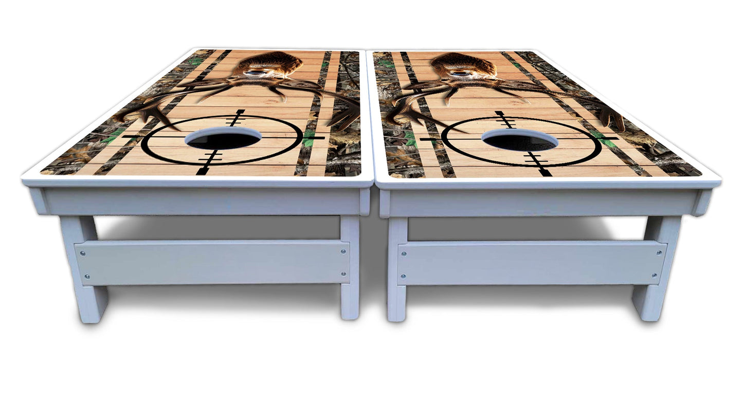 Scope Deer & Fish Plank Cornhole Boards - All Weather Series