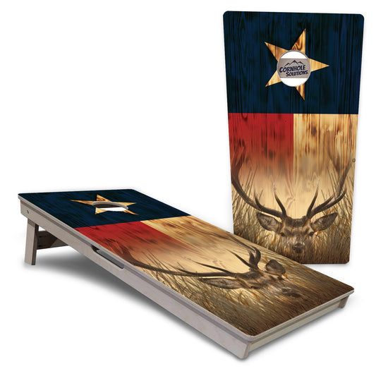 Texas Flag Deer & Fish Cornhole Boards - Professional Tournament Series
