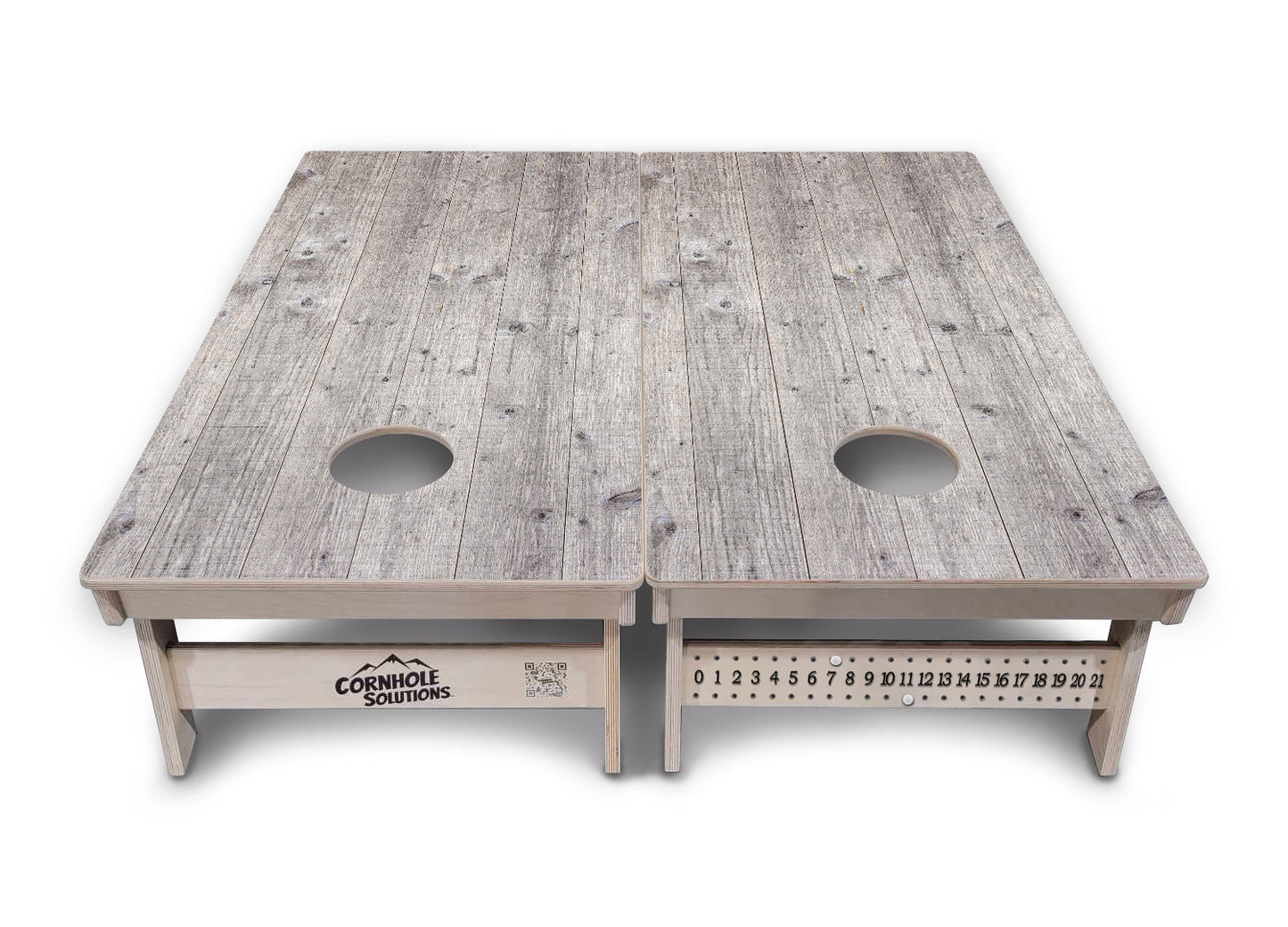 Driftwood Grey-Stained Cornhole Boards - Professional Tournament Series