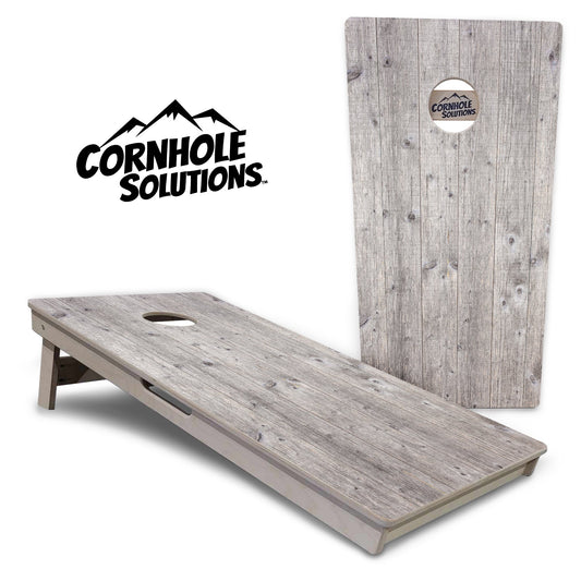 Driftwood Grey-Stained Cornhole Boards - Professional Tournament Series