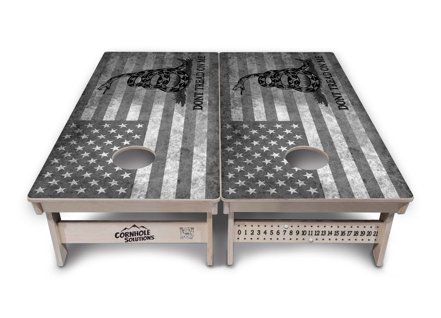 DTOM B&W Flag Cornhole Boards - Professional Tournament Series