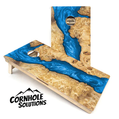 Tournament Quality Cornhole Boards - Blue Epoxy Design