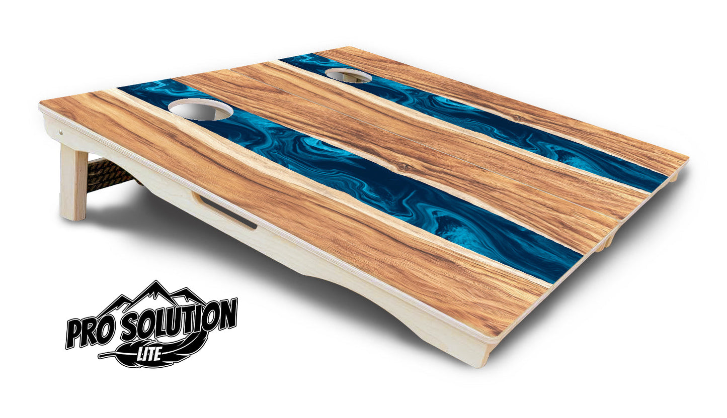 Live Edge River Cornhole Boards - Pro Solution Lite Series