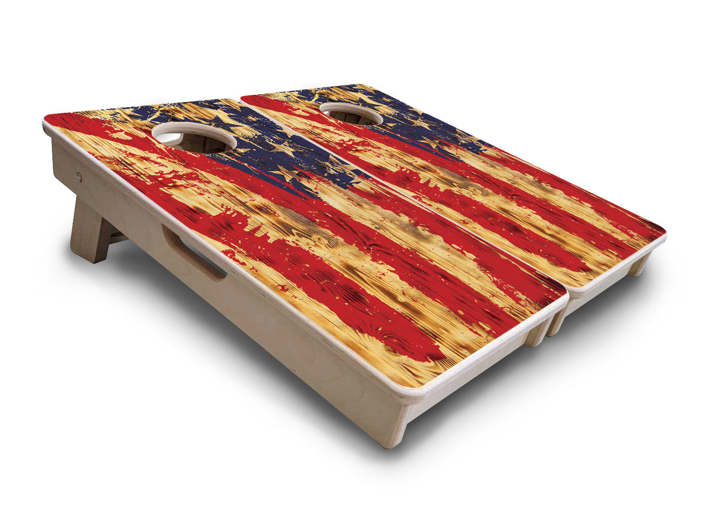 Faded Brush Burnt Flag - Mini or Vacation Size Cornhole Boards