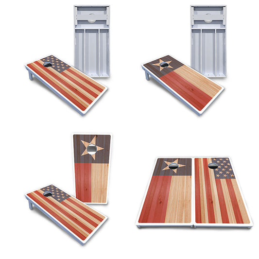 Faded Texas & American Cornhole Boards - All Weather Series