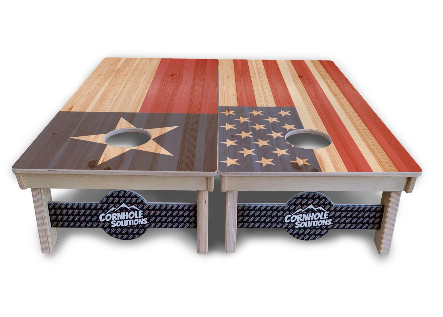Faded USA/TX Flag Cornhole Boards - Professional Tournament Series