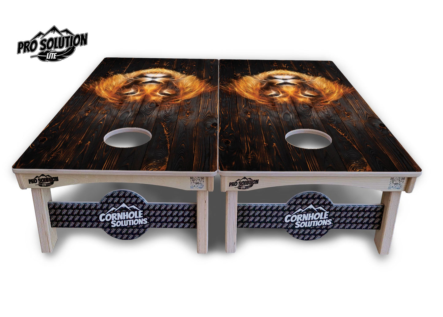 Dark Burnt Wood Cornhole Boards - Pro Solution Lite Series
