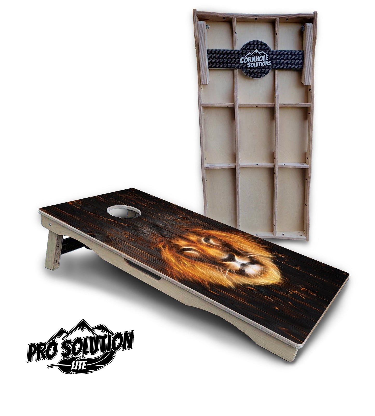 Dark Burnt Wood Cornhole Boards - Pro Solution Lite Series