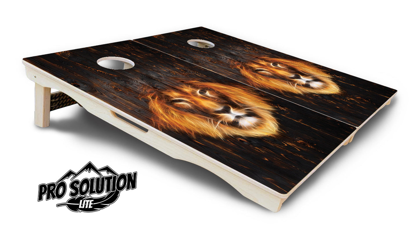 Dark Burnt Wood Cornhole Boards - Pro Solution Lite Series