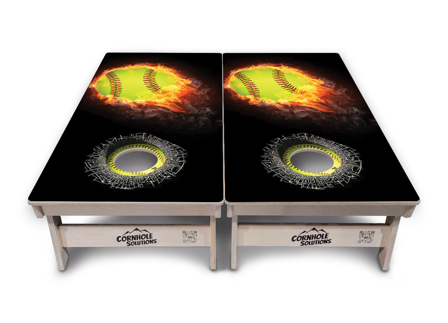 Fire Softball Cornhole Boards - Professional Tournament Series