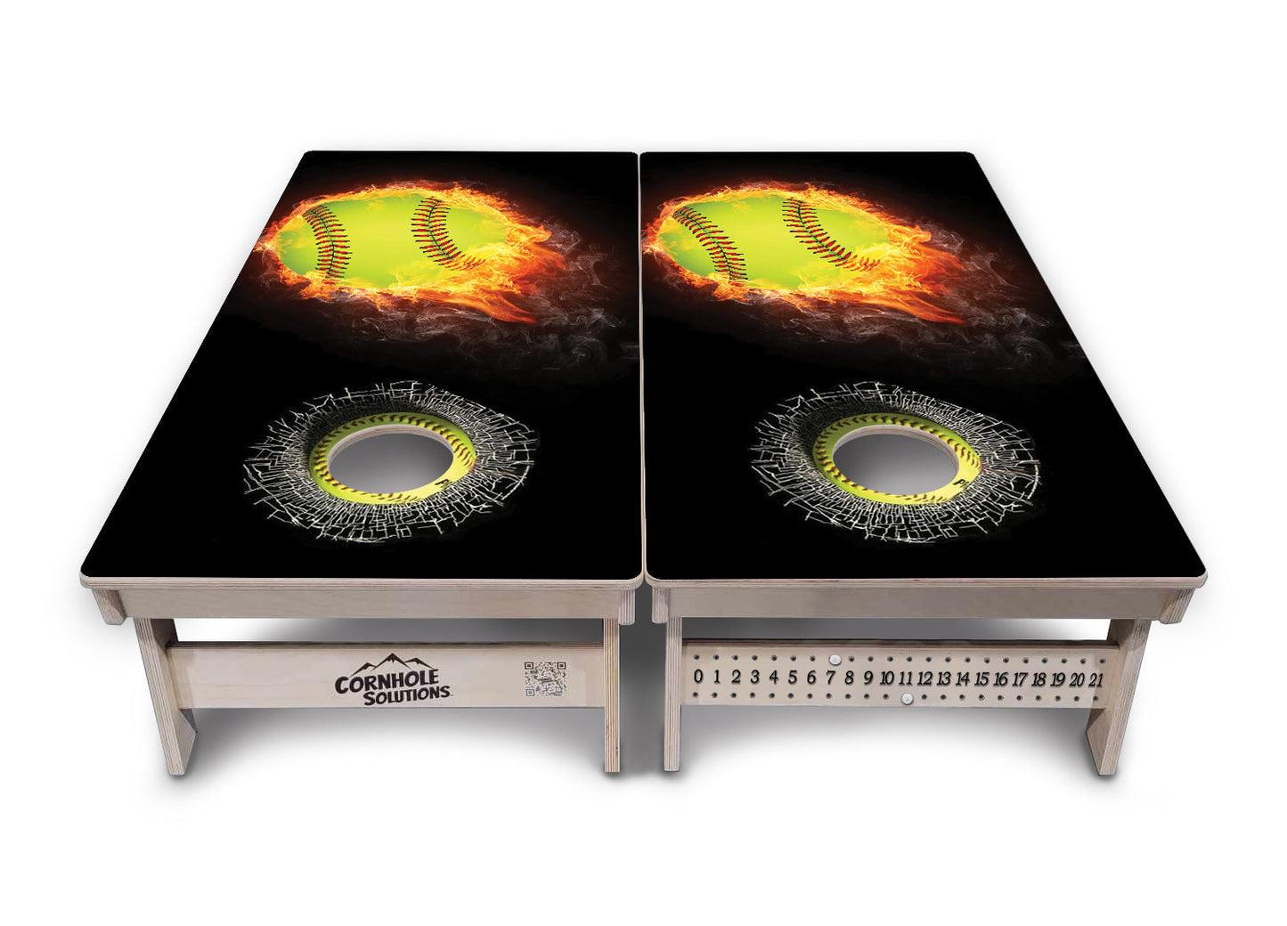 Fire Softball Cornhole Boards - Professional Tournament Series