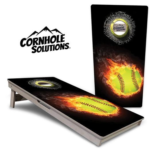 Fire Softball Cornhole Boards - Professional Tournament Series