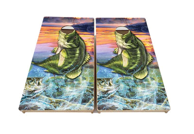 Tournament Quality Cornhole Boards - Bass Hole Design