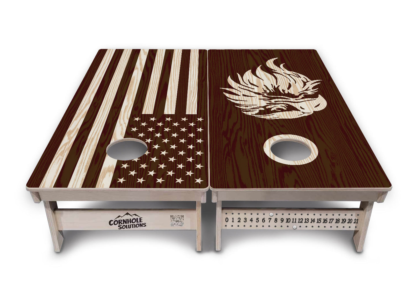 Stained Flag & Eagle Cornhole Boards - Professional Tournament Series