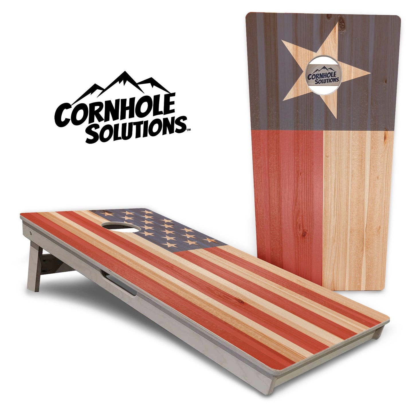 Faded USA/TX Flag Cornhole Boards - Professional Tournament Series