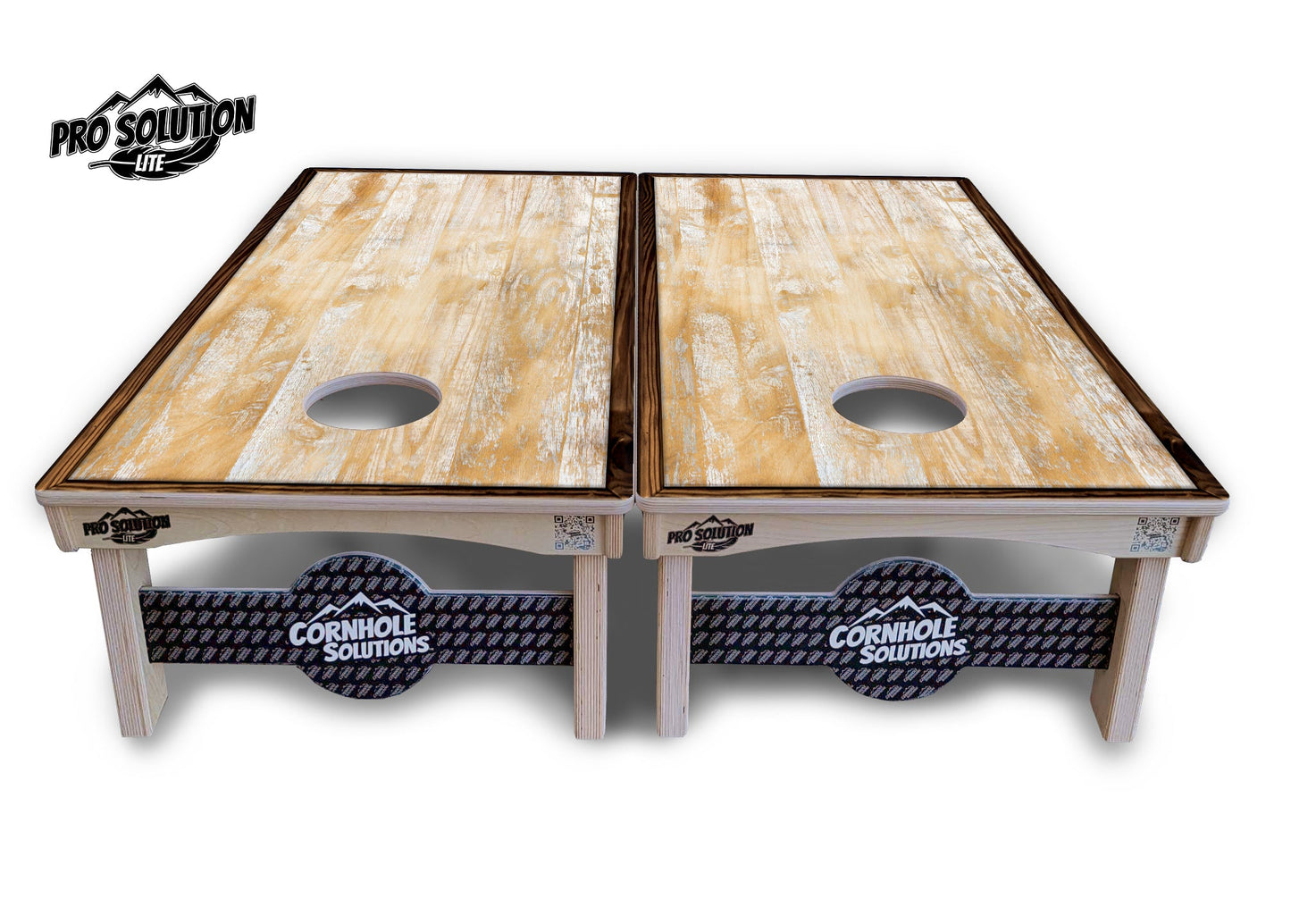 Rustic Frame Wood Cornhole Boards - Pro Solution Lite Series