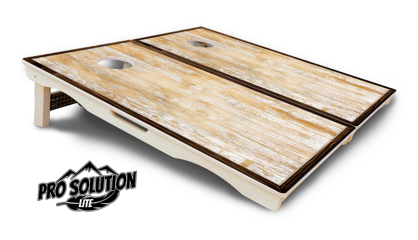 Rustic Frame Wood Cornhole Boards - Pro Solution Lite Series