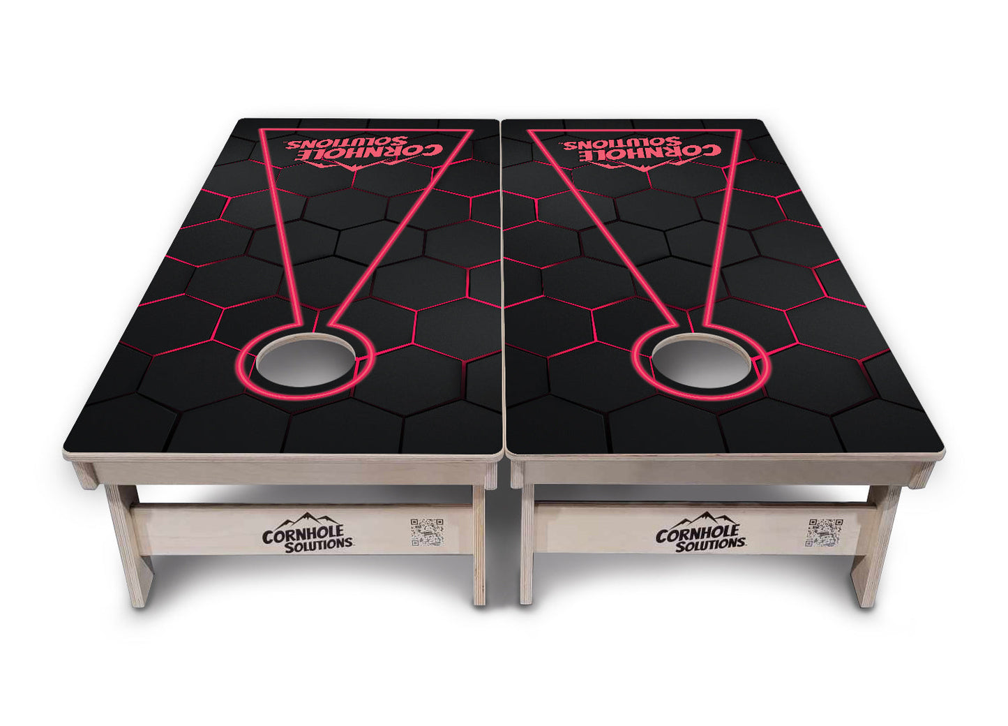 Glow Hole Black Backgound Cornhole Boards - Professional Tournament Series