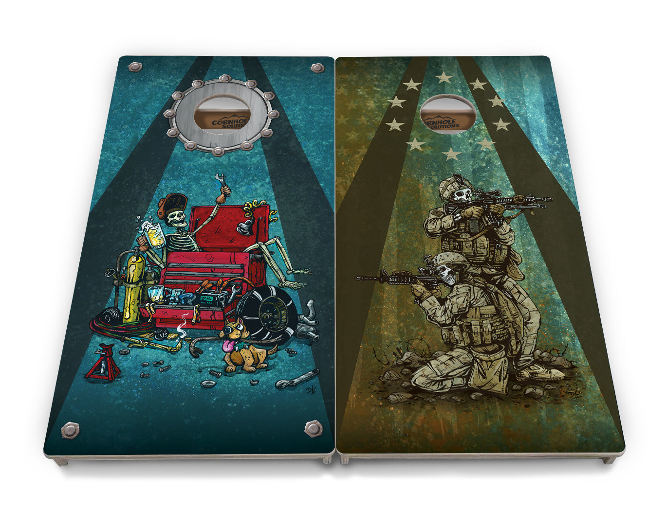 Artist Series Cornhole Boards - Professional Tournament Series - Split Design