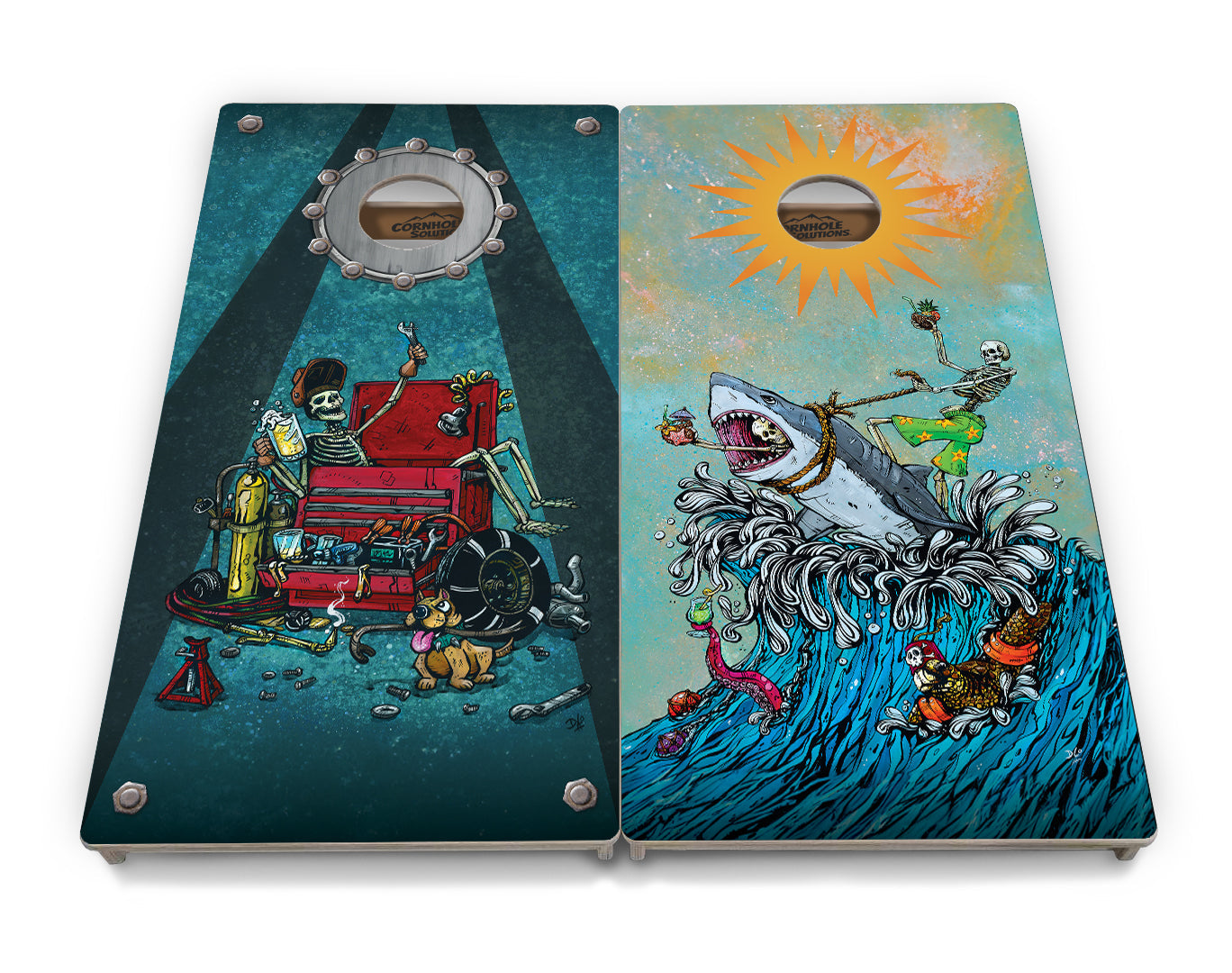 Artist Series Cornhole Boards - Professional Tournament Series - Split Design