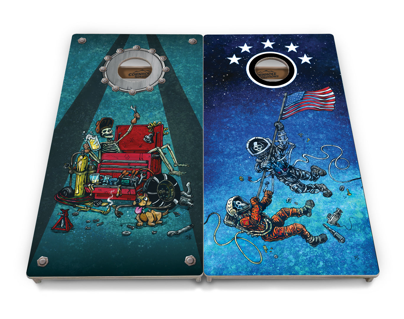 Artist Series Cornhole Boards - Professional Tournament Series - Split Design