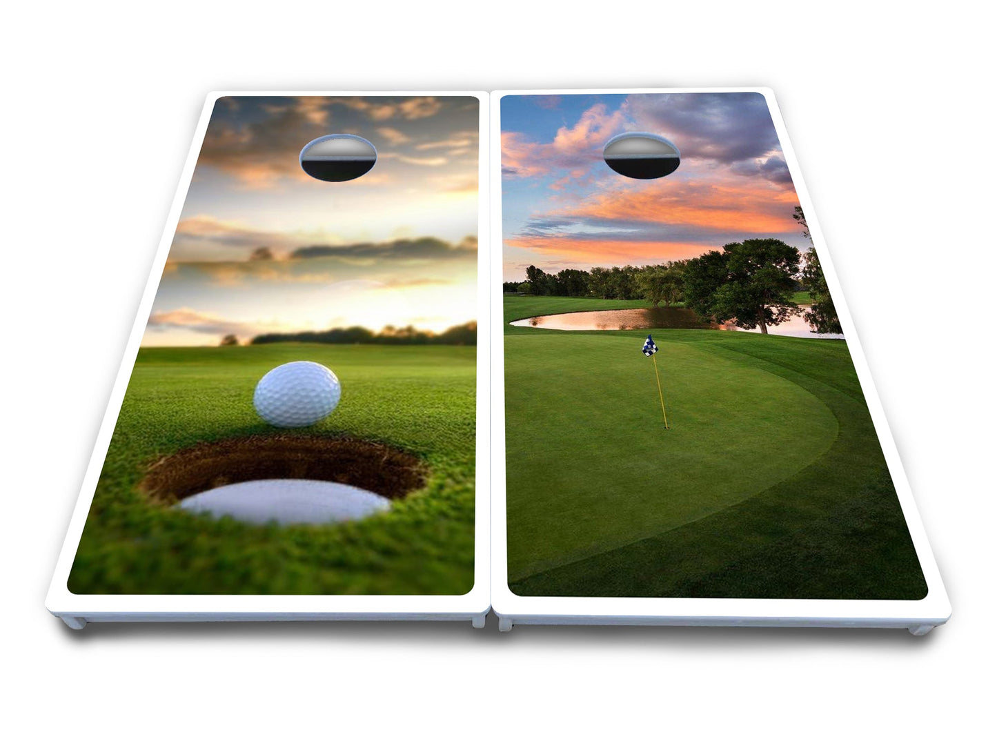 Golf Course Sunset Cornhole Boards - All Weather Series