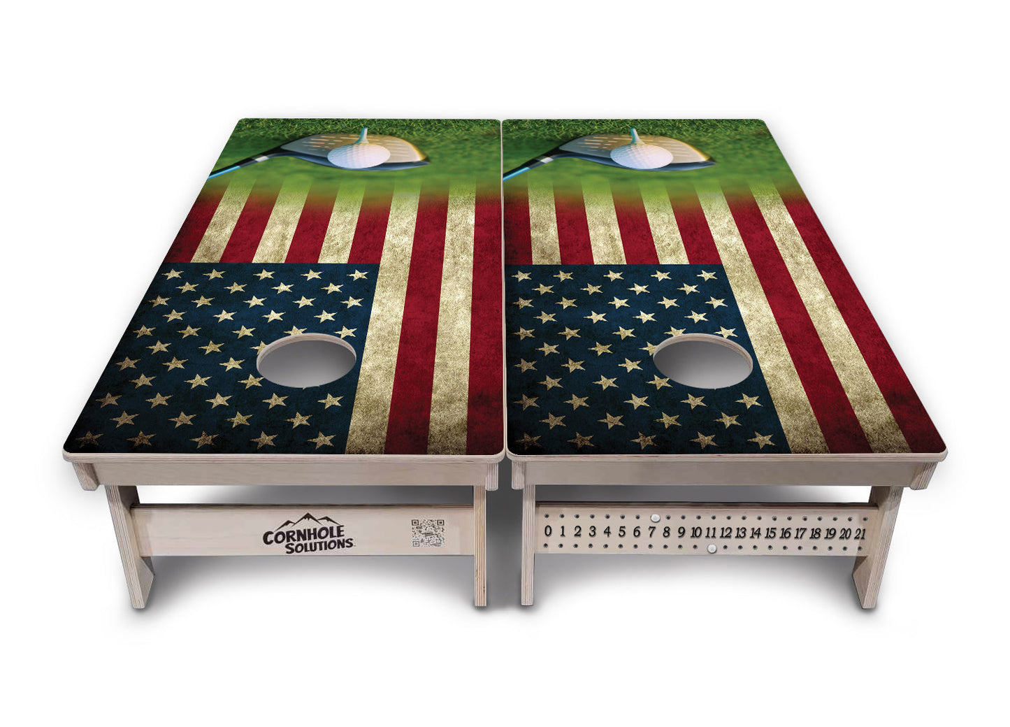 Golf Tee Flag Cornhole Boards - Professional Tournament Series